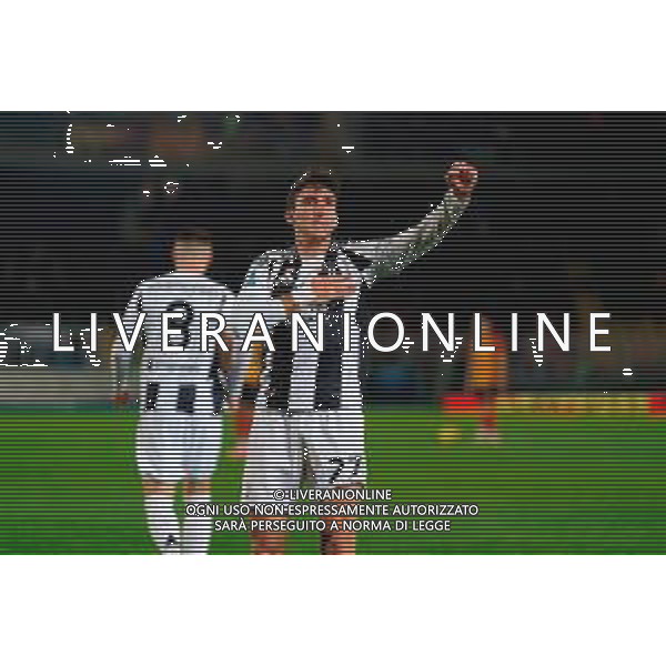 TVEM December 01, 2024 Lecce, Italy - US Lecce vs Juventus FC - Italian soccer serie A 2024/25 - Via Del Mare Stadium. In the pic: Andrea Cambiaso of Juventus celebrates after scoring a goal ©Emmanuele Mastrodonato - AGENZIA ALDO LIVERANI SAS