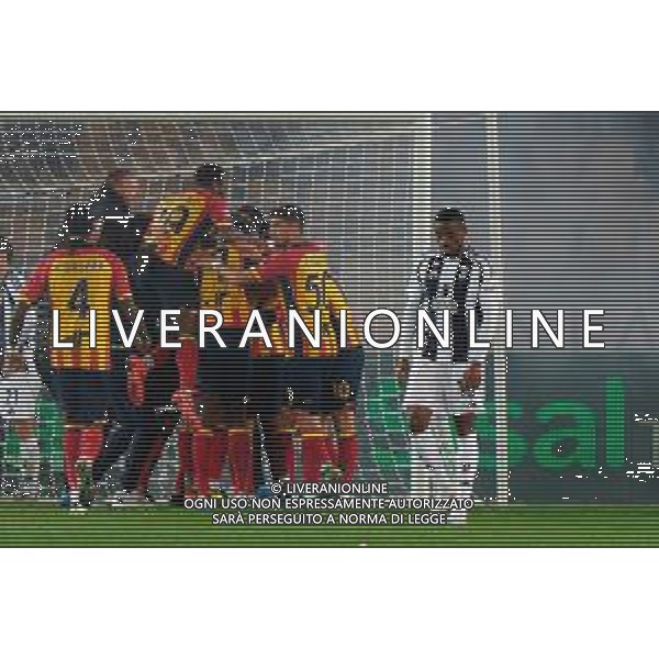 TVEM December 01, 2024 Lecce, Italy - US Lecce vs Juventus FC - Italian soccer serie A 2024/25 - Via Del Mare Stadium. In the pic: Ante Rebic of US Lecce celebrates after scoring a goal with teammates ©Emmanuele Mastrodonato - AGENZIA ALDO LIVERANI SAS