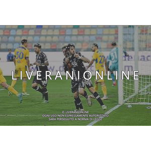 FROSINONE - CESENA CAMPIONATO CALCIO SERIE B 01.12.2024 NELLA FOTO ESULTANZA DOPO IL GOL DI CRISTIAN SHPENDI CON SIMONE BASTONI ©INSABATO MASSIMO - AGENZIA ALDO LIVERANI SAS
