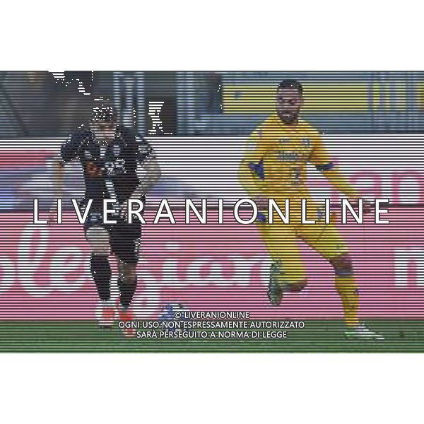 FROSINONE - CESENA CAMPIONATO CALCIO SERIE B 01.12.2024 NELLA FOTO RAFFAELE CELIA E DAVIDE BIRASCHI ©INSABATO MASSIMO - AGENZIA ALDO LIVERANI SAS