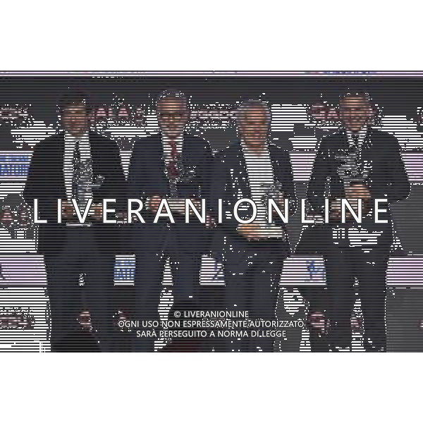 TVRG Gala Calcio 2024 nella foto premio Legend al Milan del 1994, da SX Demetrio Albertini, Mauro Tassotti, Roberto Donadoni e Alessandro Costacurta Milano 02-12-2024 Gran Gala del Calcio 2024, l\'appuntamento organizzato dall\'AIC Associazione Italiana Calciatori per premiare i protagonisti della stagione 2023-2024 foto Roberto Garavaglia/ag. Aldo Liverani sas