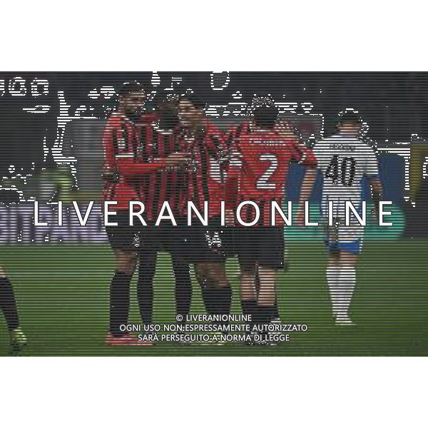 Milan vs Sassuolo nella foto esultanza Milan dopo il gol del 2 a 0 Milano 03-12-2024 Stadio Giuseppe Meazza - San Siro Coppa Italia Frecciarossa - ottavi di finale foto Roberto Garavaglia/Agenzia Aldo Liverani sas- AGENZIA ALDO LIVERANI SAS
