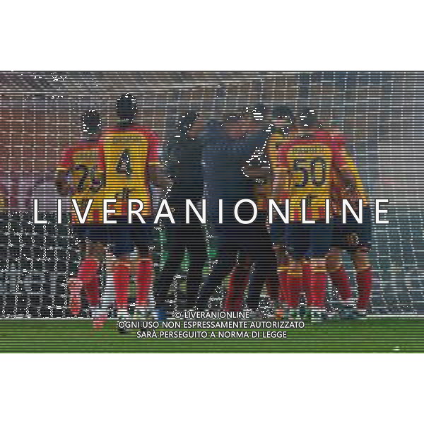 TVEM December 01, 2024 Lecce, Italy - US Lecce vs Juventus FC - Italian soccer serie A 2024/25 - Via Del Mare Stadium. In the pic: Ante Rebic of US Lecce celebrates after scoring a goal with teammates ©Emmanuele Matrodonato - AGENZIA ALDO LIVERANI SAS