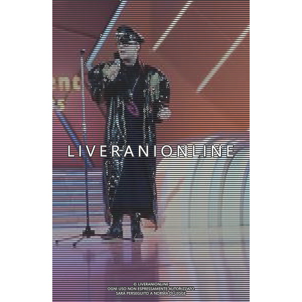 DIAP-RETROSPETTIVA BOY GEORGE CANTANTE NELLA FOTO BOY GEORGE AL FESTIVAL DI SAINT VINCENT NELL\'ANNO 1985 AG ALDO LIVERANI SAS