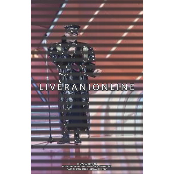 DIAP-RETROSPETTIVA BOY GEORGE CANTANTE NELLA FOTO BOY GEORGE AL FESTIVAL DI SAINT VINCENT NELL\'ANNO 1985 AG ALDO LIVERANI SAS