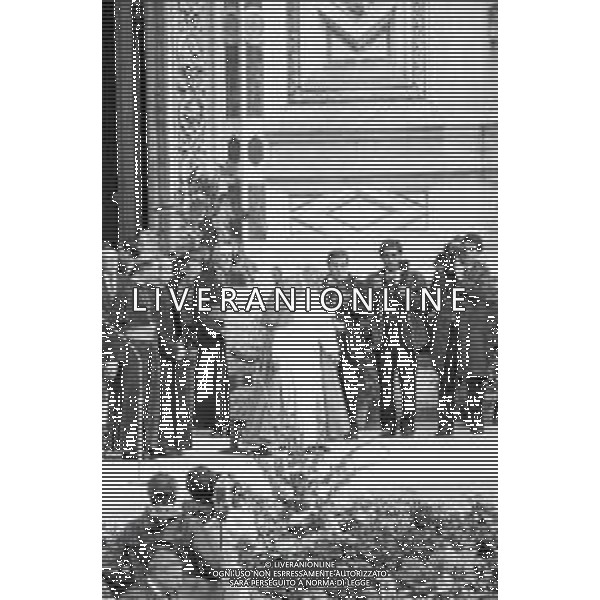 NEG-18-10-1986 FIRENZE -RETROSPETTIVA PAPA GIOVANNI II -KAROL JOZEF WOJTYLA  NELLA FOTO PAPA GIOVANNI II -KAROL JOZEF WOJTYLA A FIRENZE PIAZZA SANTA CROCE IL GIORNO 18-10-1986 AG ALDO LIVERANI SAS