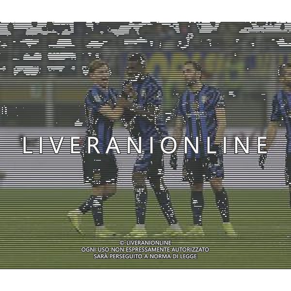 ESULTANZA DOPOGOL NICOLO\' BARELLA CON MARCUS THURAM E HAKAN CALHANOGLU - INTER - PARMA CAMPIONATO CALCIO SERIE A 06.12.2024 ©PAOLO GIAMPIETRI - AGENZIA ALDO LIVERANI SAS
