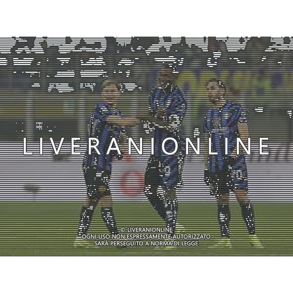 ESULTANZA DOPOGOL NICOLO\' BARELLA CON MARCUS THURAM E HAKAN CALHANOGLU - INTER - PARMA CAMPIONATO CALCIO SERIE A 06.12.2024 ©PAOLO GIAMPIETRI - AGENZIA ALDO LIVERANI SAS