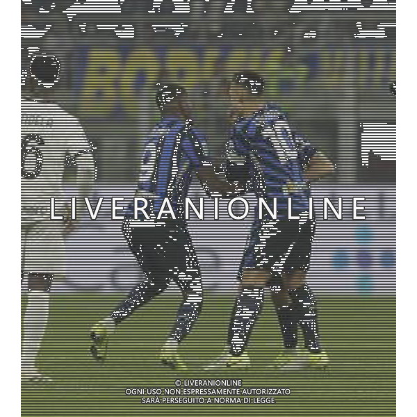 ESULTANZA DOPOGOL NICOLO\' BARELLA CON MARCUS THURAM E LAUTARO MARTINEZ - INTER - PARMA CAMPIONATO CALCIO SERIE A 06.12.2024 ©PAOLO GIAMPIETRI - AGENZIA ALDO LIVERANI SAS
