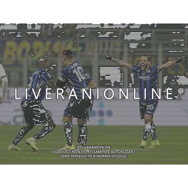 ESULTANZA DOPOGOL NICOLO\' BARELLA CON MARCUS THURAM E LAUTARO MARTINEZ E HAKAN CALHANOGLU - INTER - PARMA CAMPIONATO CALCIO SERIE A 06.12.2024 ©PAOLO GIAMPIETRI - AGENZIA ALDO LIVERANI SAS