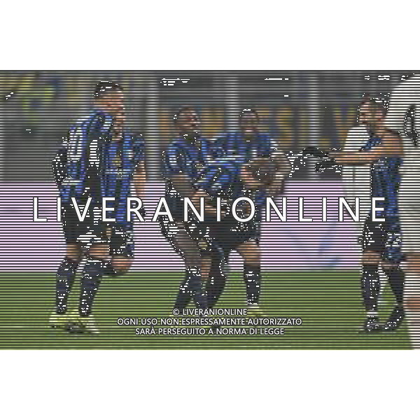 Inter FC vs Parma Calcio 1913 nella foto Nicolo’ Barella (Inter) esulta dopo il gol del 2 a 0 Milano 06-12-2024 Stadio Giuseppe Meazza - San Siro Campionato Serie A TIM - 15ma giornata foto Tiziano Ballabio/Agenzia Aldo Liverani sas- AGENZIA ALDO LIVERANI SAS