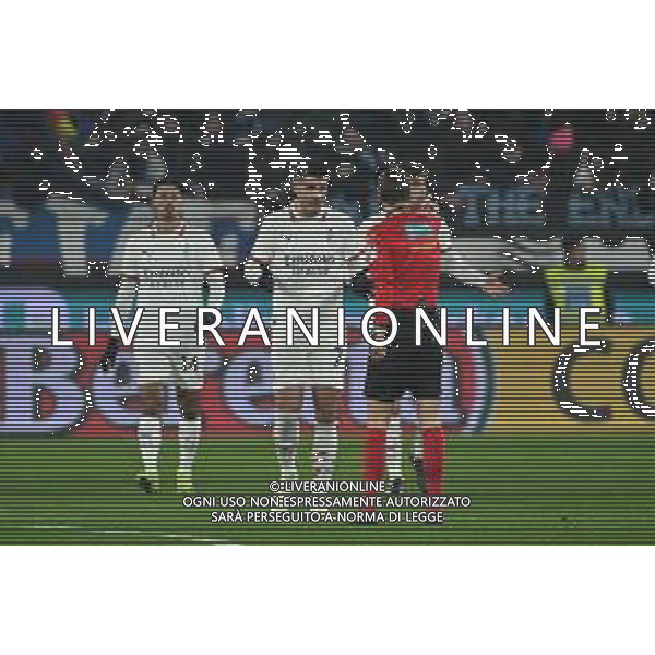Atalanta vs Milan nella foto proteste Milan con l\'arbitro Federico La Penna di Roma dopo il gol subito Bergamo 06-12-2024 Gewiss Stadium Campionato Serie A Enilive - 15a giornata foto Roberto Garavaglia/Agenzia Aldo Liverani sas- AGENZIA ALDO LIVERANI SAS