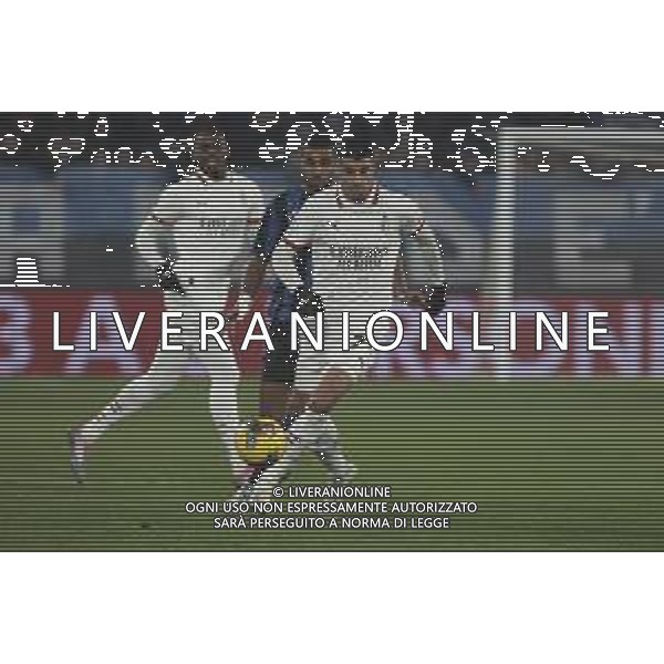Alvaro Morata of AC Milan play the ball during Atalanta BC vs AC Milan, 15° Serie A Enilive 2024-25 game at Gewiss stadium in Bergamo (BG), Italy, on Dicember 06, 2024. (Photo by Davide Casentini)- AGENZIA ALDO LIVERANI SAS