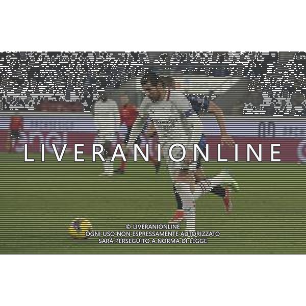 Theo Hernandez of AC Milan. play the ball during Atalanta BC vs AC Milan, 15° Serie A Enilive 2024-25 game at Gewiss stadium in Bergamo (BG), Italy, on Dicember 06, 2024. (Photo by Davide Casentini)- AGENZIA ALDO LIVERANI SAS