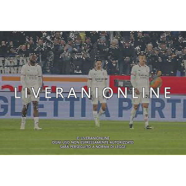 Milan players expresses disappointment afther Ademola Lookman of Atalanta BC gol during Atalanta BC vs AC Milan, 15° Serie A Enilive 2024-25 game at Gewiss stadium in Bergamo (BG), Italy, on Dicember 06, 2024. (Photo by Davide Casentini)- AGENZIA ALDO LIVERANI SAS