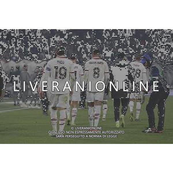 Theo Hernandez of AC Milan. and Milan players expresses disappointment at the end of Atalanta BC vs AC Milan, 15° Serie A Enilive 2024-25 game at Gewiss stadium in Bergamo (BG), Italy, on Dicember 06, 2024. (Photo by Davide Casentini)- AGENZIA ALDO LIVERANI SAS