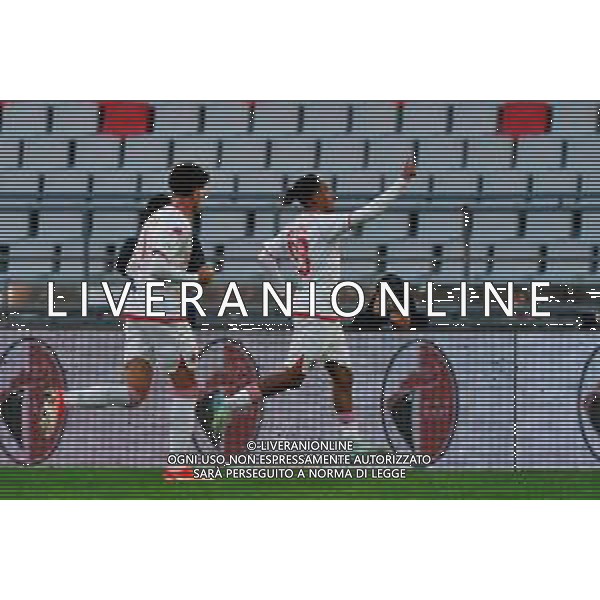 December 07, 2024 Bari, Italy - SSC Bari vs Cesena FC - Italian soccer serie B 2024/25 - San Nicola Stadium. In the pic: Mehdi Emile Dorval of SSC Bari celebrates after scoring a goal ©Emmanuele Mastrodonato - AGENZIA ALDO LIVERANI SAS