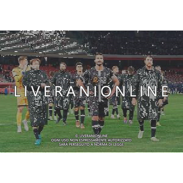 December 07, 2024 Bari, Italy - SSC Bari vs Cesena FC - Italian soccer serie B 2024/25 - San Nicola Stadium. In the pic: the Cesena FC players disappointed- ©Emmanuele Mastrodonato - AGENZIA ALDO LIVERANI SAS