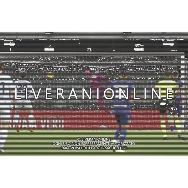 Sebastiano Esposito of Empoli FC scores a goal during Hellas Verona FC vs Empoli FC, 15° Serie A Enilive 2024-25 game at Marcantonio Bentegodi stadium in Verona (VR), Italy, on Dicember 08, 2024. (Photo by Davide Casentini) - AGENZIA ALDO LIVERANI SAS
