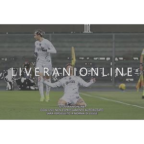 Sebastiano Esposito of Empoli FC celebrates after scoring during Hellas Verona FC vs Empoli FC, 15° Serie A Enilive 2024-25 game at Marcantonio Bentegodi stadium in Verona (VR), Italy, on Dicember 08, 2024. (Photo by Davide Casentini) - AGENZIA ALDO LIVERANI SAS