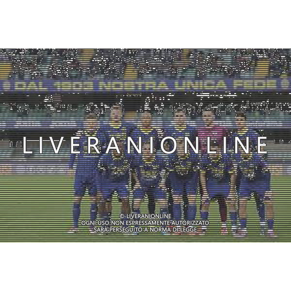 Hellas Verona team photo during Hellas Verona FC vs Empoli FC, 15° Serie A Enilive 2024-25 game at Marcantonio Bentegodi stadium in Verona (VR), Italy, on Dicember 08, 2024. (Photo by Davide Casentini)- AGENZIA ALDO LIVERANI SAS