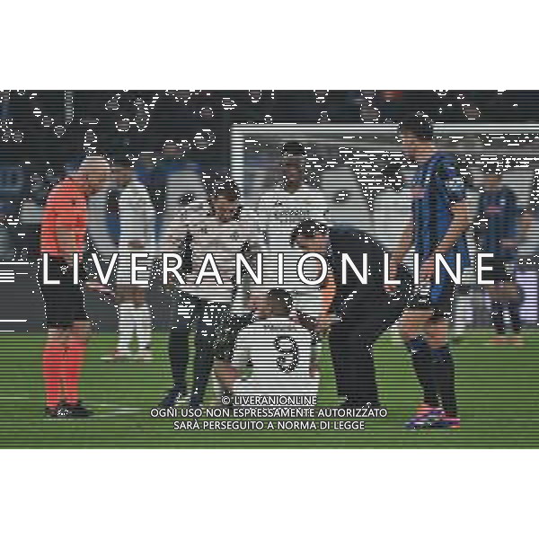 TVRG Atalanta vs Real Madrid nella foto Kylian Mbappe’ (Real Madrid) esce infortunato Bergamo 10-12-2024 Gewiss Stadium UEFA Champions League fase a girone unico - 6a giornata foto Roberto Garavaglia/Agenzia Aldo Liverani sas