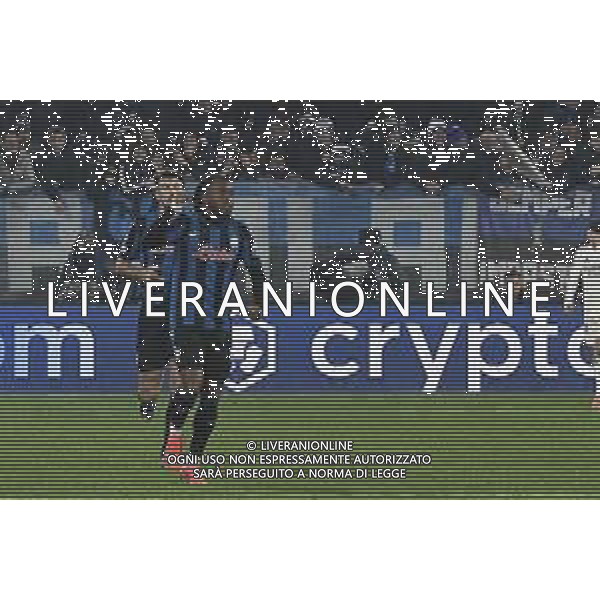 Ademola Lookman of Atalanta BC celebrates after scoring during Atalanta BC vs Rela Madrid FC, 6° round of Chanpions League 2024-25, game at Gewiss stadiumo in Bergamo (BG), Italy, on Dicember 10, 2024. (Photo by Davide Casentini)-AGENZIA ALDO LIVERANI SAS