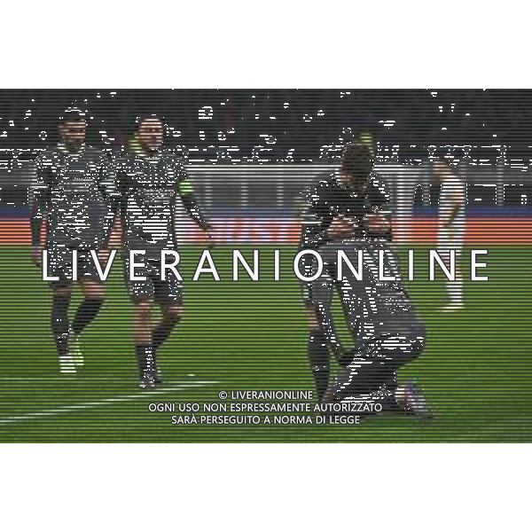 Milan vs Stella Rossa nella foto esultanza Milan dopo il gol dell\'1 a 0 Milano 11-12-2024 Stadio Giuseppe Meazza - San Siro UEFA Champions League fase a girone unico - 6a giornata foto Roberto Garavaglia/Agenzia Aldo Liverani sas- AGENZIA ALDO LIVERANI SAS