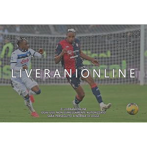 14-12-2024. Cagliari calcio-Atalanta calcio, 16° giornata Serie A calcio Italia 2024/2025, stadio Unipol Domus Cagliari. Foto Salvatore Moi/Agenzia Aldo Liverani s.as. Nella foto: Ademola Lookman Atalanta, Yerry Mina Cagliari ©MOI SALVATORE - AG ALDO LIVERANI SAS