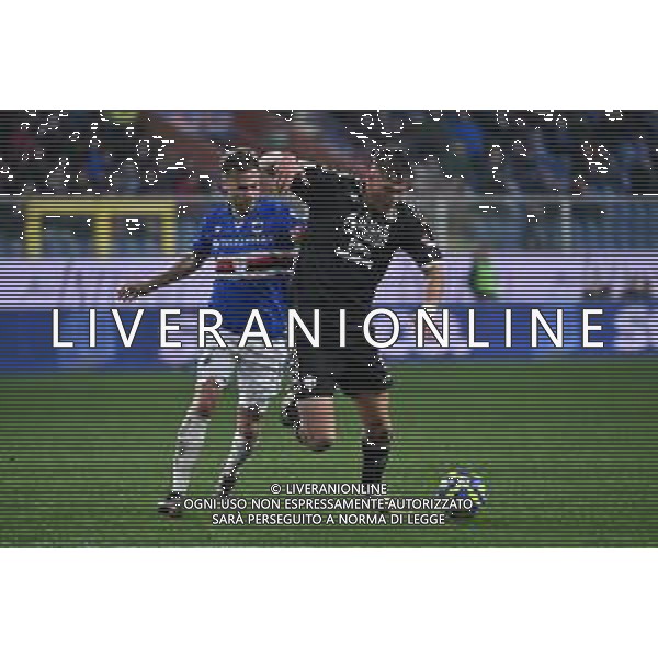 TVRG Sampdoria vs Spezia nella foto Matteo Ricci (Sampdoria) e Francesco Pio Esposito (Spezia) Genova 14-12-2024 Stadio Luigi Ferraris - Marassi Campionato Serie BKT - 17a giornata foto Roberto Garavaglia/Agenzia Aldo Liverani sas