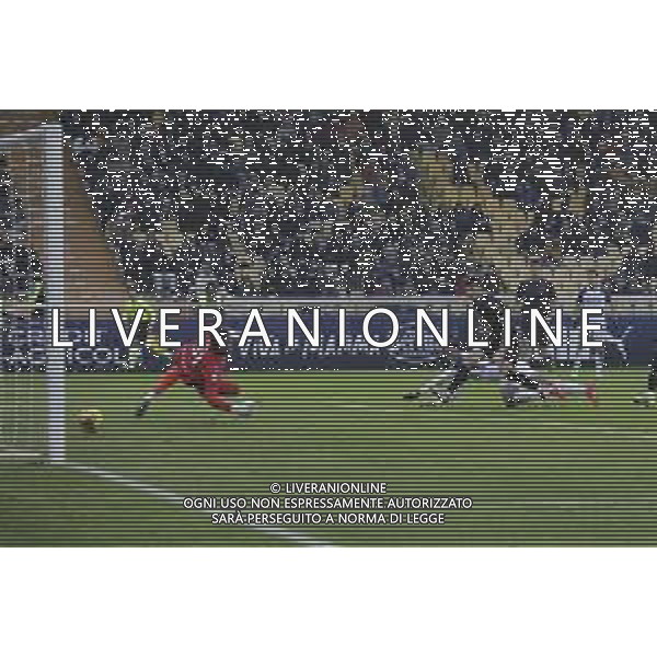 Amin Sarr of Hellas Verona FC scores a goal during Parma Calcio vs Hellas Verona FC, 16° Serie A Enilive 2024-25 game at Ennio Tardini stadium in Parma (PR), Italy, on Dicember 15, 2024. (Photo by Davide Casentini)- AG ALDO LIVERANI SAS