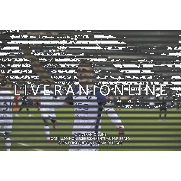 Darko Lazovic of Hellas Verona FC celebrates after scoring during Parma Calcio vs Hellas Verona FC, 16° Serie A Enilive 2024-25 game at Ennio Tardini stadium in Parma (PR), Italy, on Dicember 15, 2024. (Photo by Davide Casentini)- AG ALDO LIVERANI SAS