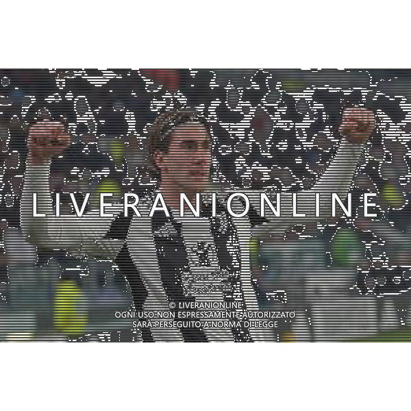 TVMV-Torino 17.12.2024 Allianz Stadium ©Manuela Viganti/Agenzia Aldo Liverani Juventus vs Cagliari Ottavi di Finale Coppa Italia Frecciarossa 2024/2025 Nella foto: esultanza dusan vlahovic dopo il gol ©Viganti/AGENZIA ALDO LIVERANI SAS