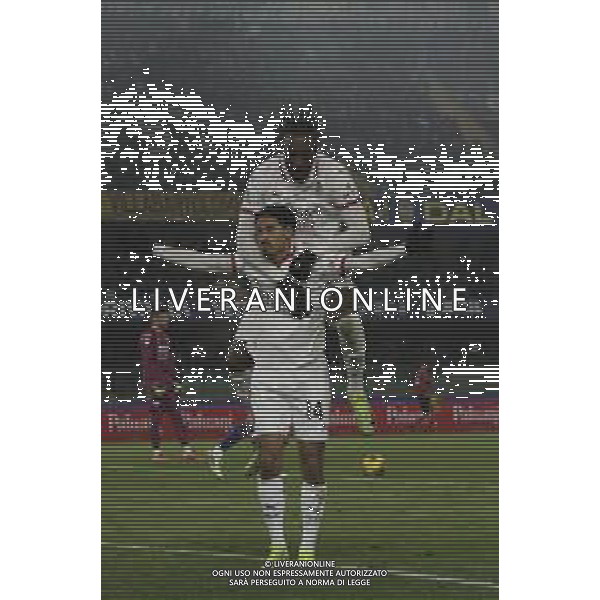 Tijjani Reijnders of AC Milan. celebrates after scoring during Hellas Verona FC vs AC Milan, 17° Serie A Enilive 2024-25 game at Marcantonio Bentegodi stadium in Verona (VR), Italy, on Dicember 20, 2024. (Photo by Davide Casentini)-AGENZIA ALDO LIVERANI SAS