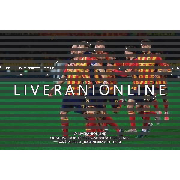 TVEM December 21, 2024 Lecce, Italy - US Lecce vs SS Lazio - Italian soccer serie A 2024/25 - Via Del Mare Stadium. In the pic: Tete Morente of US Lecce celebrates after scoring a goal with teammates ©Emmanuele Mastrodonato -AGENZIA ALDO LIVERANI SAS