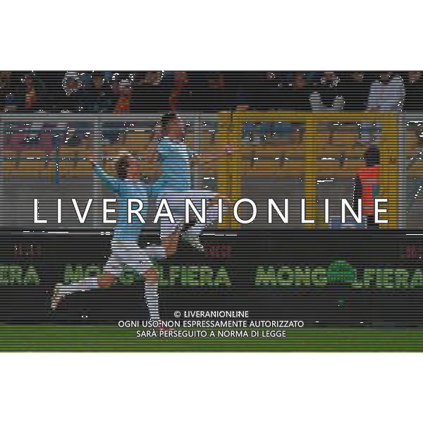 TVEM December 21, 2024 Lecce, Italy - US Lecce vs SS Lazio - Italian soccer serie A 2024/25 - Via Del Mare Stadium. In the pic: Adam Marusic of SS Lazio celebrates after scoring a goal with Nicolò Rovella of SS Lazio ©Emmanuele Mastrodonato -AGENZIA ALDO LIVERANI SAS