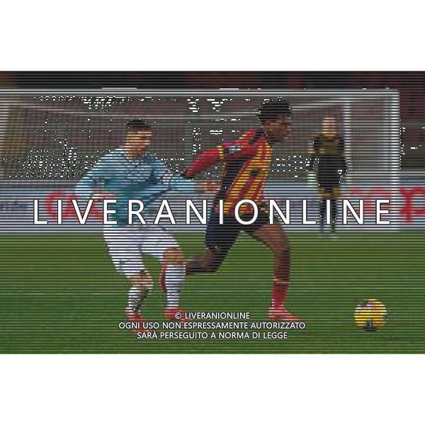TVEM December 21, 2024 Lecce, Italy - US Lecce vs SS Lazio - Italian soccer serie A 2024/25 - Via Del Mare Stadium. In the pic: Patrick Dorgu of US Lecce in action against Mattia Zaccagni of SS Lazio ©Emmanuele Mastrodonato -AGENZIA ALDO LIVERANI SAS