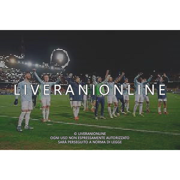 TVEM December 21, 2024 Lecce, Italy - US Lecce vs SS Lazio - Italian soccer serie A 2024/25 - Via Del Mare Stadium. In the pic: Players of S.S. Lazio celebrates the victory ©Emmanuele Mastrodonato -AGENZIA ALDO LIVERANI SAS