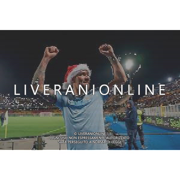 TVEM December 21, 2024 Lecce, Italy - US Lecce vs SS Lazio - Italian soccer serie A 2024/25 - Via Del Mare Stadium. In the pic: Alessio Romagnoli of SS Lazio celebrates the victory ©Emmanuele Mastrodonato -AGENZIA ALDO LIVERANI SAS