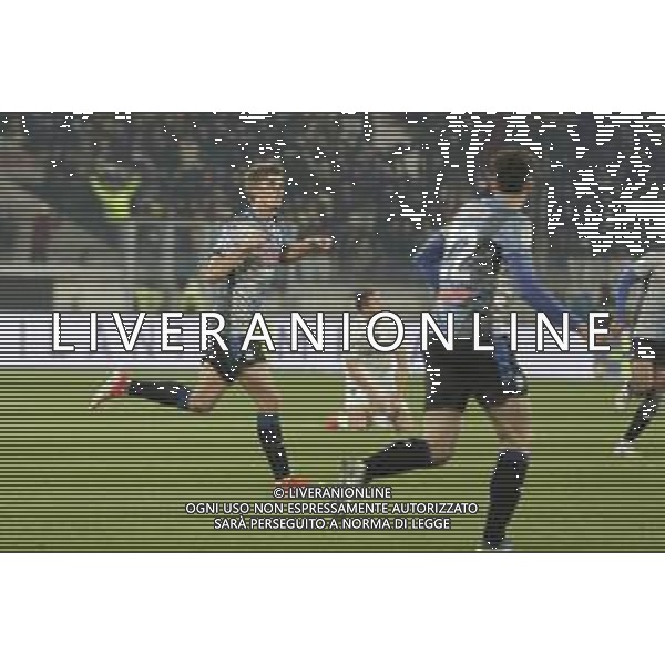 Charles De Ketelaere of Atalanta BC. celebrates after scoring second gol during Atalanta BC vs Empoli FC, 17° Serie A Enilive 2024-25 game at Gewiss stadium in Bergamo (BG), Italy, on Dicember 22, 2024. (Photo by Davide Casentini)-AGENZIA ALDO LIVERANI SAS