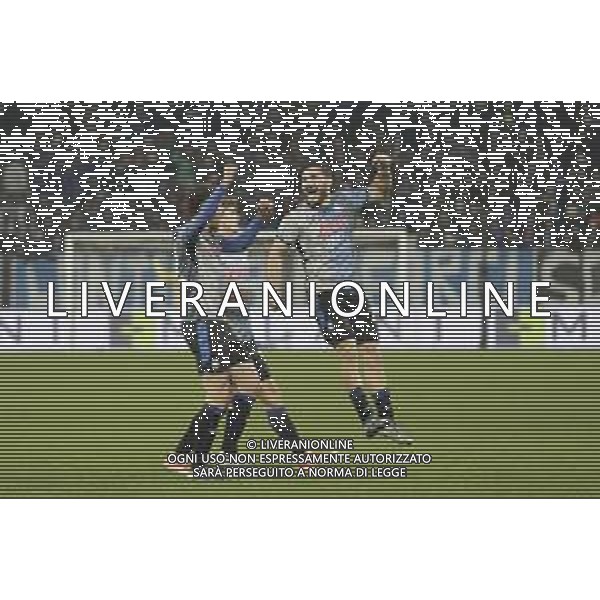 Charles De Ketelaere of Atalanta BC. celebrates after scoring second gol during Atalanta BC vs Empoli FC, 17° Serie A Enilive 2024-25 game at Gewiss stadium in Bergamo (BG), Italy, on Dicember 22, 2024. (Photo by Davide Casentini)-AGENZIA ALDO LIVERANI SAS