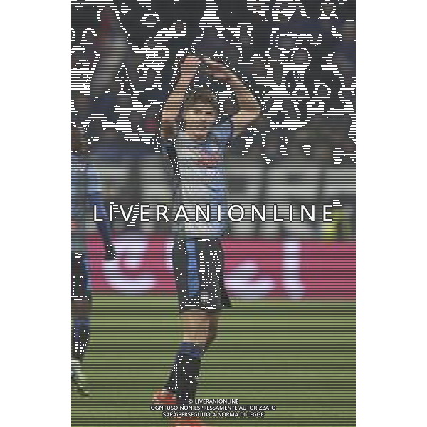 Charles De Ketelaere of Atalanta BC. celebrates after scoring during Atalanta BC vs Empoli FC, 17° Serie A Enilive 2024-25 game at Gewiss stadium in Bergamo (BG), Italy, on Dicember 22, 2024. (Photo by Davide Casentini)-AGENZIA ALDO LIVERANI SAS