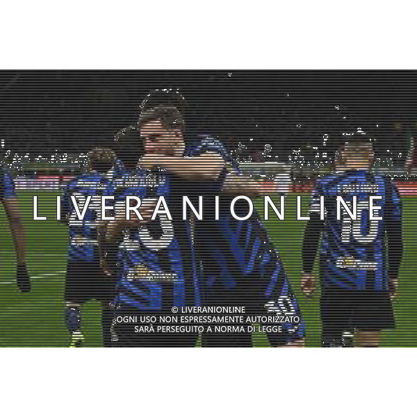 Inter vs Como nella foto Inter esultanza dopo il gol dell\'1 a 0 Milano 23-12-2024 Stadio Giuseppe Meazza - San Siro Campionato Serie A Enilive - 17a giornata foto Roberto Garavaglia/Agenzia Aldo Liverani sas-AGENZIA ALDO LIVERANI SAS