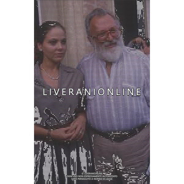 DIAP-RETROSPETTIVA ORNELLA MUTI ATTRICE NELLA FOTO ORNELLA MUTI E SERGIO LEONE A VENEZIA NELL\'ANNO 1988 AG ALDO LIVERANI SAS