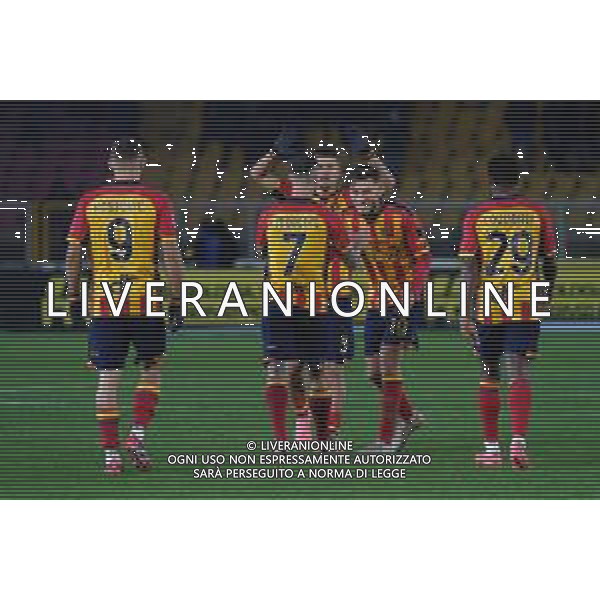 TVEM December 21, 2024 Lecce, Italy - US Lecce vs SS Lazio - Italian soccer serie A 2024/25 - Via Del Mare Stadium. In the pic: Tete Morente of US Lecce celebrates after scoring a goal with teammates foto emmanuele mastrodonato-ag aldo liverani sas