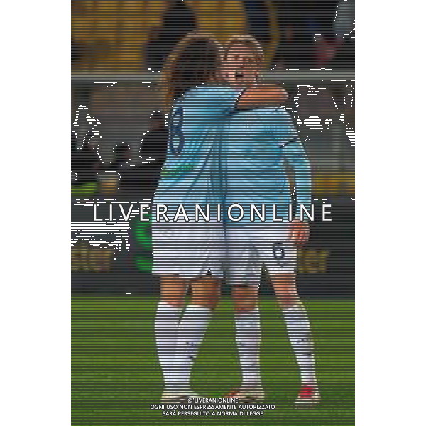 TVEM December 21, 2024 Lecce, Italy - US Lecce vs SS Lazio - Italian soccer serie A 2024/25 - Via Del Mare Stadium. In the pic: Mattéo Guendouzi of SS Lazio and Nicolò Rovella of SS Lazio celebrates the victory foto emmanuele mastrodonato-ag aldo liverani sas