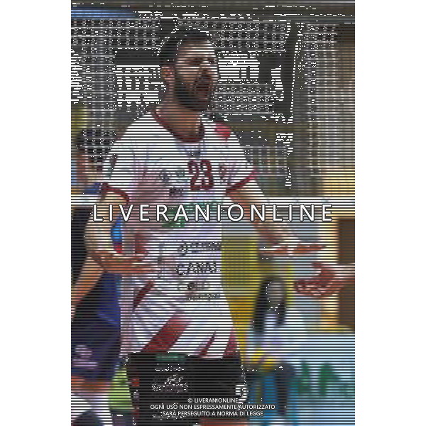 Reggio Calabria 26/12/2024 PalaCalafiore. Campionato Nazionale Volley maschile serie A3. Domotek RC vs Avimecc Modica. In foto: Esultanza a dopo il punto Lazzaretto Domotek RC foto pasquale gareffa-ag aldo liverani sas