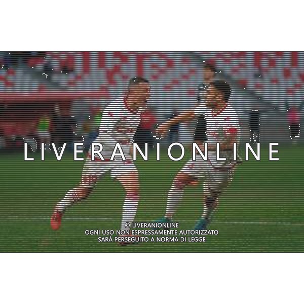 TVEM December 29, 2024 Bari, Italy - SSC Bari vs Spezia Calcio - Italian soccer serie B 2024/25 - San Nicola Stadium. In the pic: Cesar Falletti of SSC Bari celebrates after scoring a goal foto emmanuele mastrodonato-ag aldo liverani sas