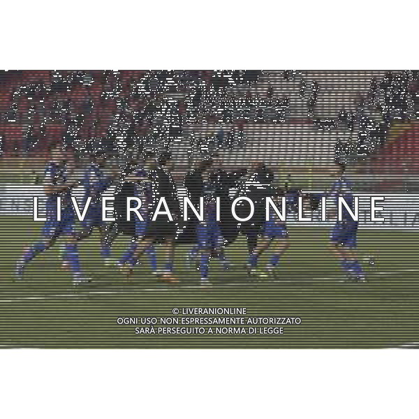 Reggiana team celebrate the victory at the end of Mantova 1911 vs AC Reggiana, 20° Serie B BKT 2024-25 game at Danilo Martelli stadium in Mantova (MN), Italy, on Dicember 29, 2024. (Photo by Davide Casentini)- AGENZIA ALDO LIVERANI SAS