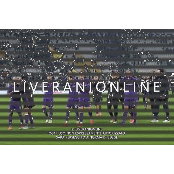 Torino 29.12.2024 Allianz Stadium @Manuela Viganti /Ag. Aldo Liverani sas Juventus vs Fiorentina Campionato Calcio Serie A Enilive 2024/2025 18a giornata Nella foto: festa fiorentina a fine gara ©Viganti- AGENZIA ALDO LIVERANI SAS